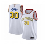 Men's Golden State Warriors #30 Stephen Curry Authentic White Hardwood Classics Basketball Jersey - San Francisco Classic Edition