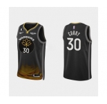 Men's Golden State Warriors #30 Stephen Curry Black 2022-23 City edition Stitched Basketball Jersey