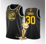 Men's Golden State Warriors #30 Stephen Curry Black 2022 NBA Finals Champions Stitched Jersey