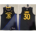 Men's Golden State Warriors #30 Stephen Curry Black 2024-25 Stitched Basketball Jersey