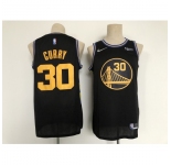 Men's Golden State Warriors #30 Stephen Curry Black City Player Jersey