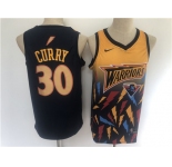 Men's Golden State Warriors #30 Stephen Curry Black Salute Edition 2021 New Basketball Jersey