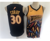 Men's Golden State Warriors #30 Stephen Curry Black Salute Edition 2021 New Basketball Jersey