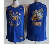 Men's Golden State Warriors #30 Stephen Curry  Blue Basketball Jersey 2020-2021 City Edition Basketball Jersey