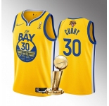 Men's Golden State Warriors #30 Stephen Curry Gold 2022 NBA Finals Champions Stitched Jersey
