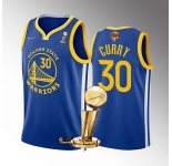 Men's Golden State Warriors #30 Stephen Curry Royal 2022 NBA Finals Champions Stitched Jersey