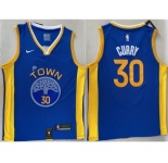 Men's Golden State Warriors #30 Stephen Curry Royal Stitched Jersey