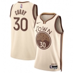 Men's Golden State Warriors #30 Stephen Curry Tan 2025-26 City Edition Stitched Basketball Jersey
