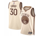 Men's Golden State Warriors #30 Stephen Curry Tan 2025-26 City Edition Stitched Basketball Jersey