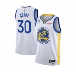 Men's Golden State Warriors #30 Stephen Curry White With No.6 Patch Stitched Jersey