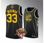 Men's Golden State Warriors #33 James Wiseman 2022 Black NBA Finals Stitched Jersey