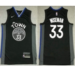 Men's Golden State Warriors #33 James Wiseman Black 2021 Nike Swingman Stitched NBA Jersey