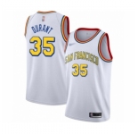 Men's Golden State Warriors #35 Kevin Durant Authentic White Hardwood Classics Basketball Jersey - San Francisco Classic Edition