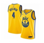 Men's Golden State Warriors #4 Omari Spellman Authentic Gold Finished Basketball Jersey - Statement Edition