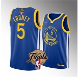 Men's Golden State Warriors #5 Kevon Looney 2022 Blue NBA Finals Stitched Jersey