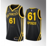 Men's Golden State Warriors #61 Pat Spencer Navy Statement Edition Stitched Basketball Jersey