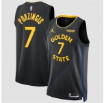 Men's Golden State Warriors #7 Kristaps Porzingis Black 2026 Statement Edition Stitched Basketball Jersey