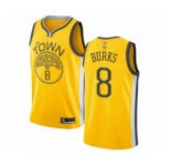 Men's Golden State Warriors #8 Alec Burks Yellow Swingman Jersey - Earned Edition