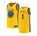 Men's Nike Golden State Warriors #1 JaVale McGee Swingman Gold 2018 NBA Finals Bound NBA Jersey - City Edition