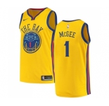 Men's Nike Golden State Warriors #1 JaVale McGee Swingman Gold NBA Jersey - City Edition