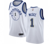 Men's Nike Golden State Warriors #1 JaVale McGee Swingman White Hardwood Classics NBA Jersey