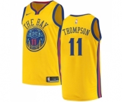 Men's Nike Golden State Warriors #11 Klay Thompson Swingman Gold NBA Jersey - City Edition