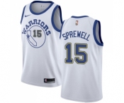 Men's Nike Golden State Warriors #15 Latrell Sprewell Swingman White Hardwood Classics NBA Jersey