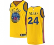 Men's Nike Golden State Warriors #24 Rick Barry Swingman Gold NBA Jersey - City Edition