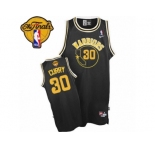 Men's Nike Golden State Warriors #30 Stephen Curry Swingman Black Throwback 2017 The Finals Patch NBA Jersey