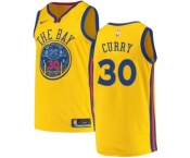 Men's Nike Golden State Warriors #30 Stephen Curry Swingman Gold NBA Jersey - City Edition