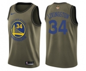 Men's Nike Golden State Warriors #34 Shaun Livingston Swingman Green Salute to Service 2018 NBA Finals Bound NBA Jersey
