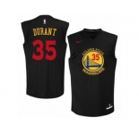 Men's Nike Golden State Warriors #35 Kevin Durant Authentic Black New Fashion NBA Jersey