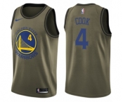 Men's Nike Golden State Warriors #4 Quinn Cook Swingman Green Salute to Service NBA Jersey