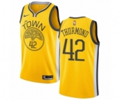 Men's Nike Golden State Warriors #42 Nate Thurmond Yellow Swingman Jersey - Earned Edition