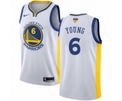 Men's Nike Golden State Warriors #6 Nick Young Authentic White Home 2018 NBA Finals Bound NBA Jersey - Association Edition