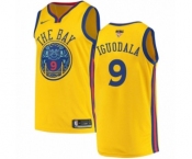 Men's Nike Golden State Warriors #9 Andre Iguodala Authentic Gold 2018 NBA Finals Bound NBA Jersey - City Edition