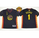 NBA Golden State Warrlors #1 Ognjen Kuzmic Black Slate Chinese New Year The Finals Patch Stitched Jerseys