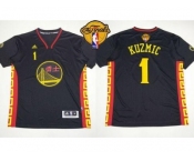 NBA Golden State Warrlors #1 Ognjen Kuzmic Black Slate Chinese New Year The Finals Patch Stitched Jerseys