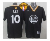 NBA Golden State Warrlors #10 David Lee Black New Alternate The Finals Patch Stitched Jerseys