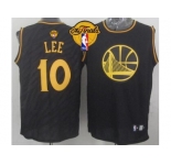 NBA Golden State Warrlors #10 David Lee Black Precious Metals Fashion The Finals Patch Stitched Jerseys