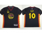 NBA Golden State Warrlors #10 David Lee Black Slate Chinese New Year Stitched Jerseys