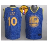 NBA Golden State Warrlors #10 David Lee Blue Crazy Light The Finals Patch Stitched Jerseys