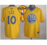 NBA Golden State Warrlors #10 David Lee Gold 2013 Christmas Day Swingman The Finals Patch Stitched Jerseys