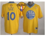 NBA Golden State Warrlors #10 David Lee Gold 2013 Christmas Day Swingman The Finals Patch Stitched Jerseys