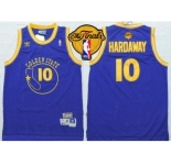 NBA Golden State Warrlors #10 Tim Hardaway Blue New Throwback The Finals Patch Stitched Jerseys