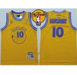 NBA Golden State Warrlors #10 Tim Hardaway Gold New Throwback The Finals Patch Stitched Jerseys