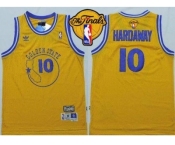 NBA Golden State Warrlors #10 Tim Hardaway Gold New Throwback The Finals Patch Stitched Jerseys