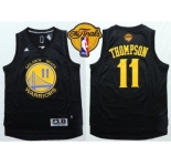 NBA Golden State Warrlors #11 Klay Thompson Black Fashion The Finals Patch Stitched jerseys