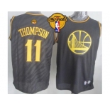 NBA Golden State Warrlors #11 Klay Thompson Black Precious Metals Fashion The Finals Patch Stitched Jerseys