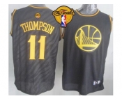 NBA Golden State Warrlors #11 Klay Thompson Black Precious Metals Fashion The Finals Patch Stitched Jerseys